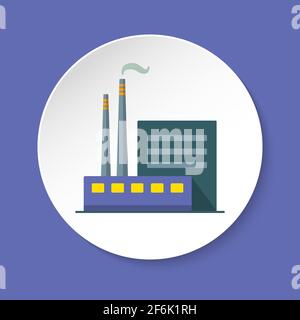 Industrial chimney. Cartoon coal smoke stack with gas exhaust pipe ...