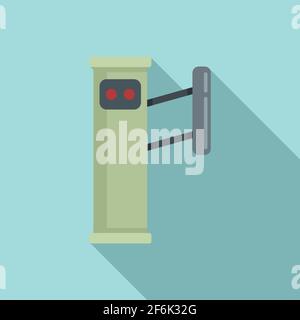 Entrance turnstile icon, flat style Stock Vector