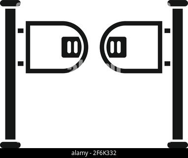Walking turnstile icon, simple style Stock Vector