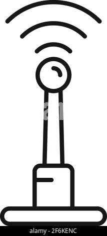 Remote access antenna icon, outline style Stock Vector