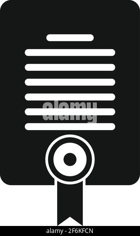 Arm wrestling diploma icon, simple style Stock Vector