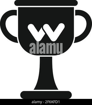 Arm wrestling cup icon, simple style Stock Vector