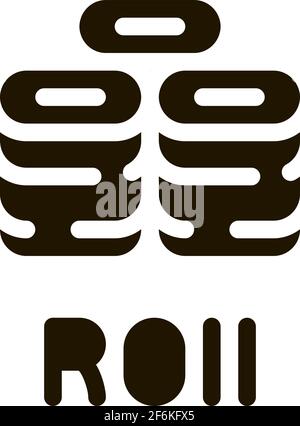 sushi roll dish icon Vector Glyph Illustration Stock Vector