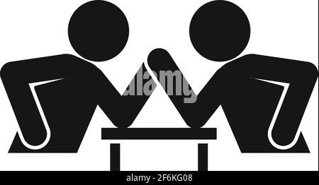 Table arm wrestling icon, simple style Stock Vector