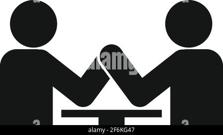 Arm wrestling coach icon, simple style Stock Vector