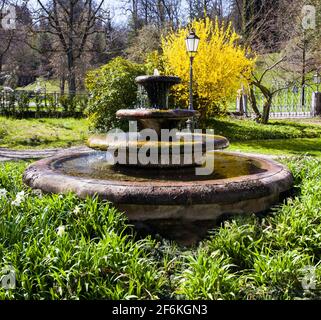 Three bowls fountain in Baden Baden. Baden Wuerttemberg, Germany, Europe Stock Photo