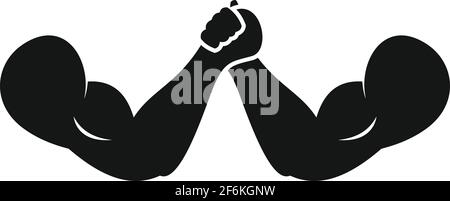 Arm wrestling shake icon, simple style Stock Vector