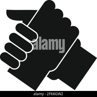 Arm wrestling partner icon, simple style Stock Vector