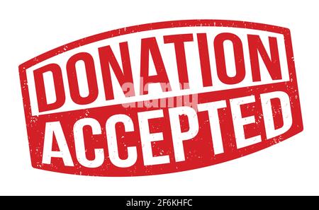 Donation accepted grunge rubber stamp on white background, vector illustration Stock Vector