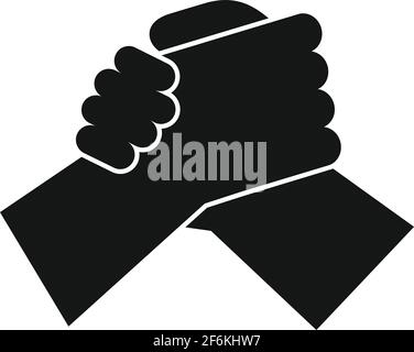 Arm wrestling hands icon, simple style Stock Vector