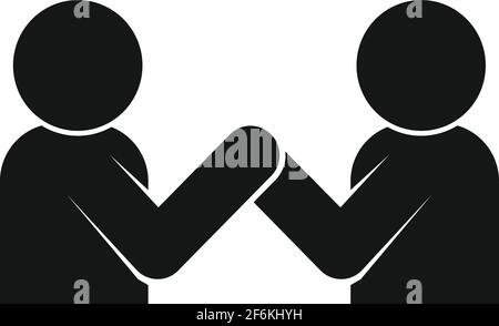 Arm wrestling fight icon, simple style Stock Vector