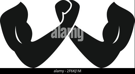 Arm wrestling handshake icon, simple style Stock Vector