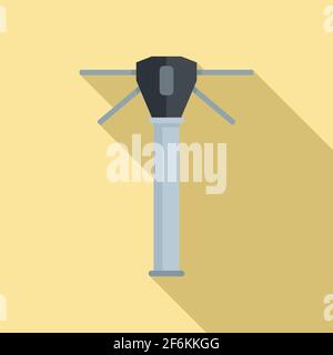 Automatic turnstile icon, flat style Stock Vector