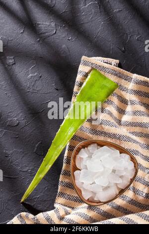 Organic Aloe Vera Crystals - Text space Stock Photo - Alamy