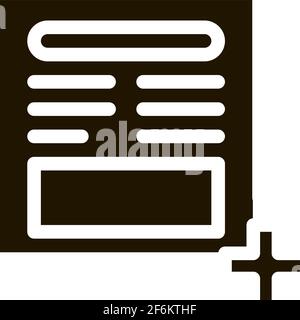 add new article on web site icon Vector Glyph Illustration Stock Vector