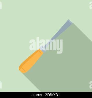 Round chisel icon, flat style Stock Vector