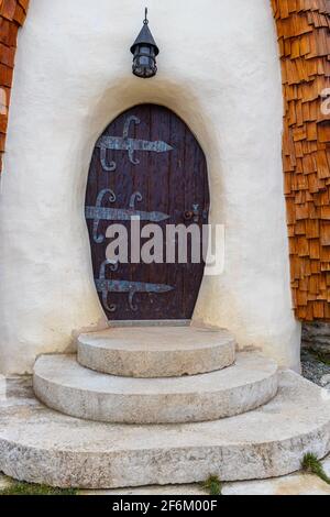 28.03.2021 Sibiu, Romania. Clay Castle at Valley of Fairies in Sibiu county, Romania. Stock Photo