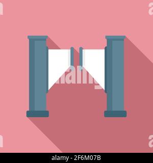 Turnstile barrier icon, flat style Stock Vector