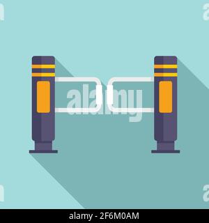 Control turnstile icon, flat style Stock Vector