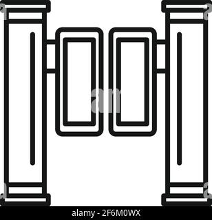 Turnstile icon, outline style Stock Vector
