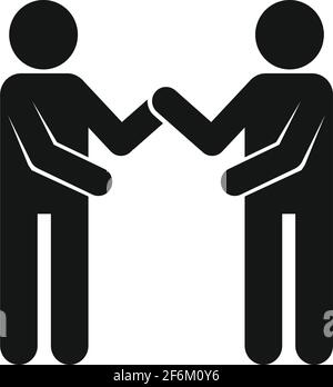 Arm wrestling together icon, simple style Stock Vector