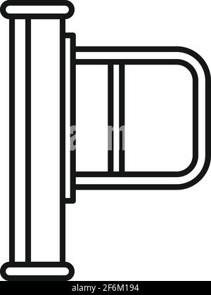 Door turnstile icon, outline style Stock Vector