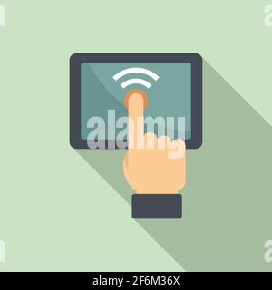 Touch remote control icon, flat style Stock Vector
