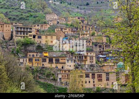 Traditional village Masuleh in Gilan province, Iran Stock Photo