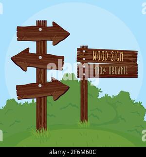 pair wood signals Stock Vector
