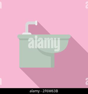 Shower bidet icon, flat style Stock Vector