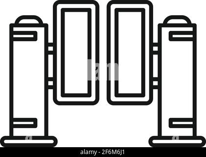 Closed turnstile icon, outline style Stock Vector