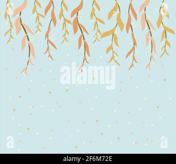 Vector floral background in pastel colors with leaves Stock Vector