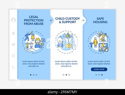 Domestic violence survivors support onboarding vector template Stock Vector