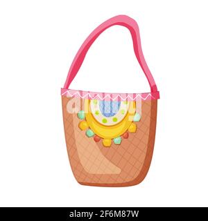 Beach bag for women with ornament. vector Stock Vector