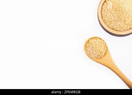 Organic amaranth seeds - Amaranthus. White background Stock Photo