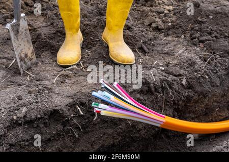 optical fiber for very high speed internet Stock Photo