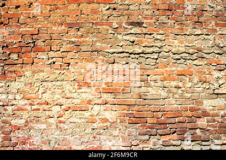 Old red brick big wall texture background Stock Photo