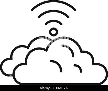 Remote control data cloud icon, outline style Stock Vector