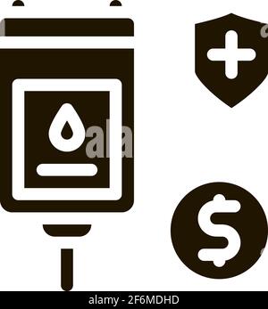 blood transfusion icon Vector Glyph Illustration Stock Vector