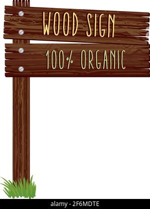 organi wood signal Stock Vector