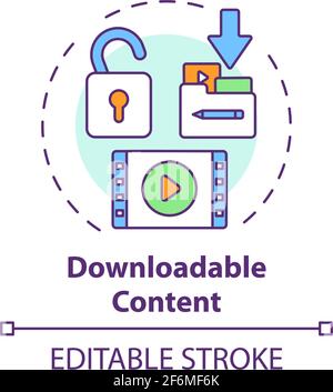 Downloadable content concept icon Stock Vector