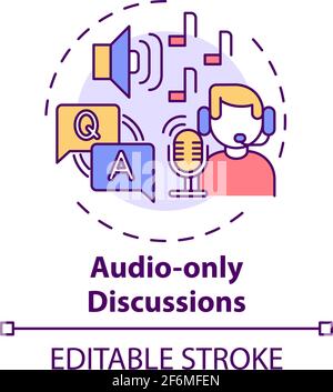 Audio-only discussions concept icon Stock Vector