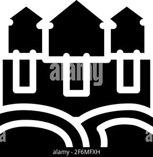 house natural heating icon Vector Glyph Illustration Stock Vector