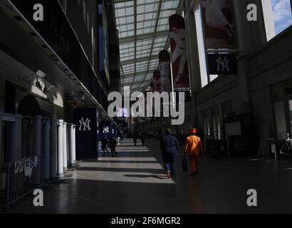 Bronx, United States. 01st Apr, 2021. Fans walk in the rotunda