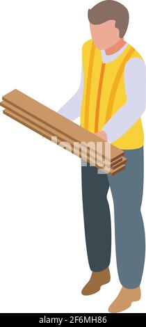 Repair wood floor icon. Isometric of Repair wood floor vector icon for web design isolated on white background Stock Vector