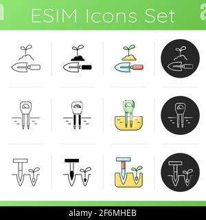 Garden instruments icons set Stock Vector