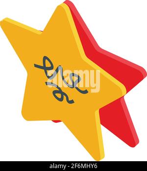 Memo star note icon. Isometric of Memo star note vector icon for web design isolated on white background Stock Vector