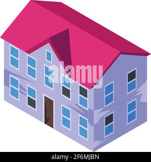 Villa creepy house icon. Isometric of Villa creepy house vector icon for web design isolated on white background Stock Vector