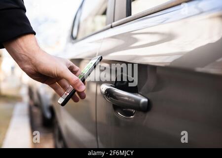 Smart Phone Security Technology App On Smartphone Stock Photo
