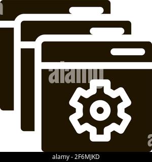 web site settings icon Vector Glyph Illustration Stock Vector
